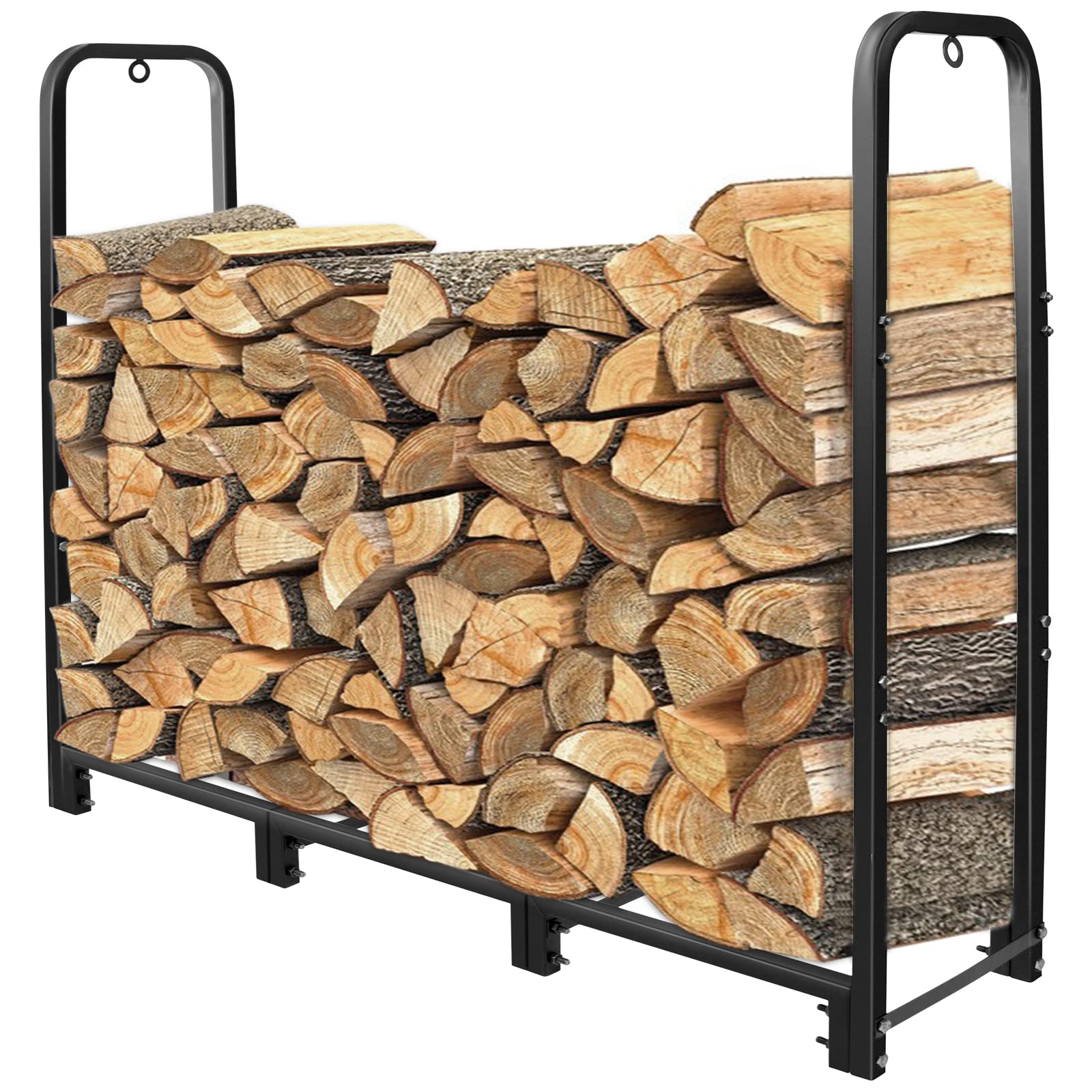 UPBUD 4ft Outdoor Firewood Rack, Adjustable Indoor Firewood Log Rack Holder  Heavy Duty Metal Fireplace Wood Storage Holder, Log Stand Stacker Holder  for Fireplace, Black : Amazon.co.uk: DIY u0026 Tools