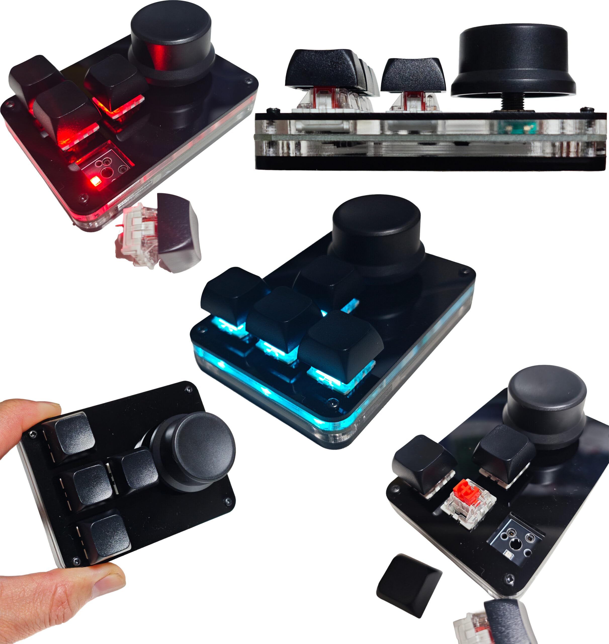 Amazon | USB ミニキーボード 片手 メカニカルキーボード 4キー+1ノブ