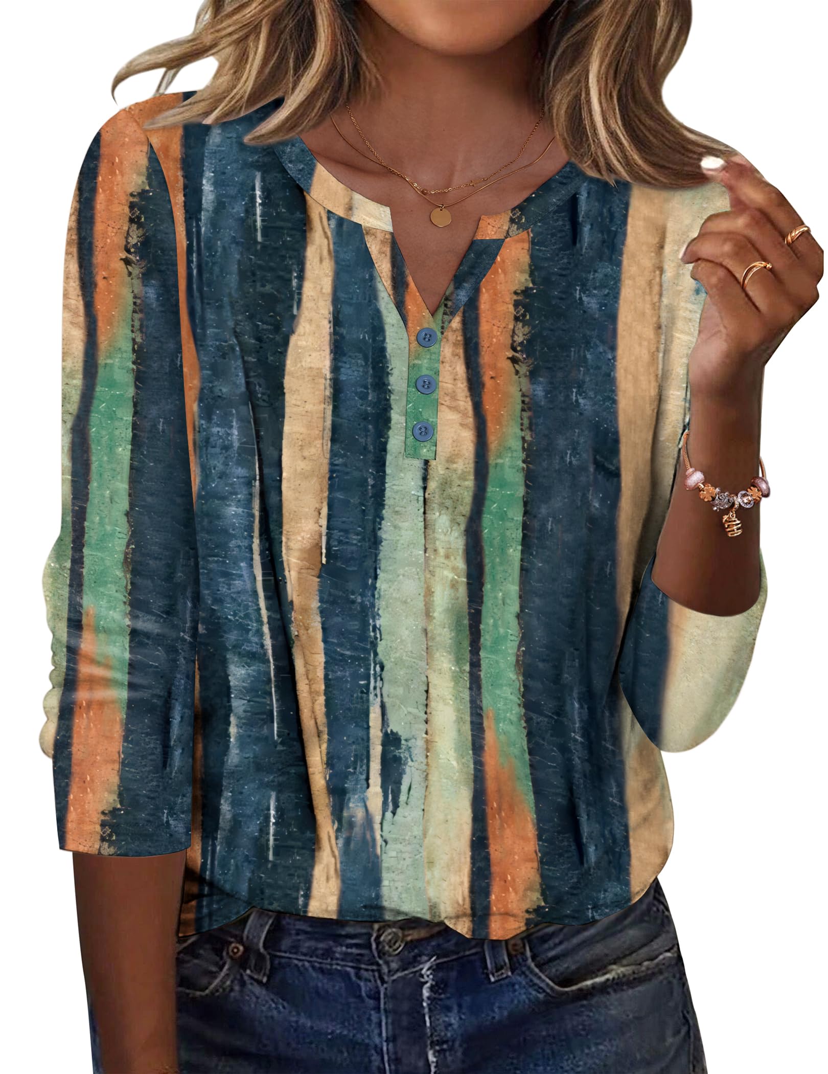 Zeagoo Long Sleeve Shirts for Women Casual V Neck Fall Tops Dressy Summer Work Blouses