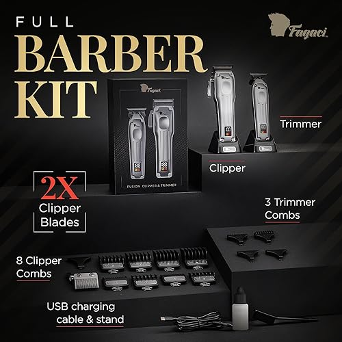 Miniatura 9 de Fagaci Cortadora de pelo profesional para hombres con precisión superior, juego de cortapelos y recortadores de peluquería sin escobillas, kit de