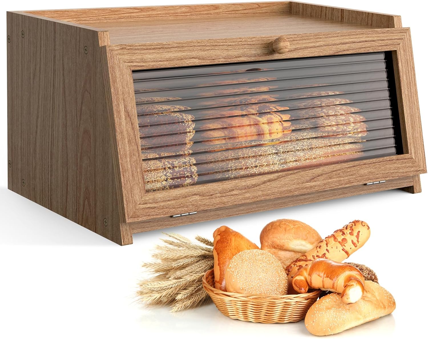 LOHASOK Bread Box for Kitchen Countertop Large Bread Box