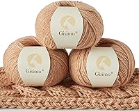 Vista 24 de 100% hilo interior de cachemira mongol, hilo lujoso y suave de 6 capas para tejer a mano y ganchillo (gris claro, 1 bola)