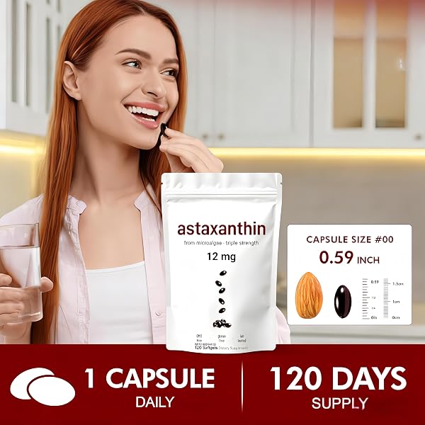 Astaxanthin 12mg , 120 Softgels(1PCS) - 5