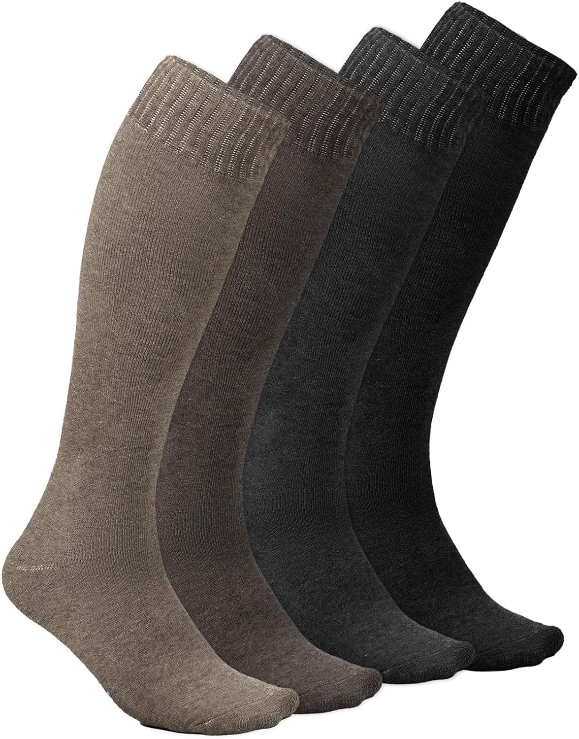 Warm Knee High Socks for Women Christmas Gift Thermal Cotton Socks For Girl Stylish Design Fun (4 Pairs)