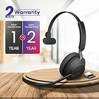 Vista 8 de Jabra Evolve2 65 Auriculares inalámbricos MS USB Mono con soporte, USB Bluetooth Dongle, compatibles con equipos, Zoom, Smartphones, tabletas