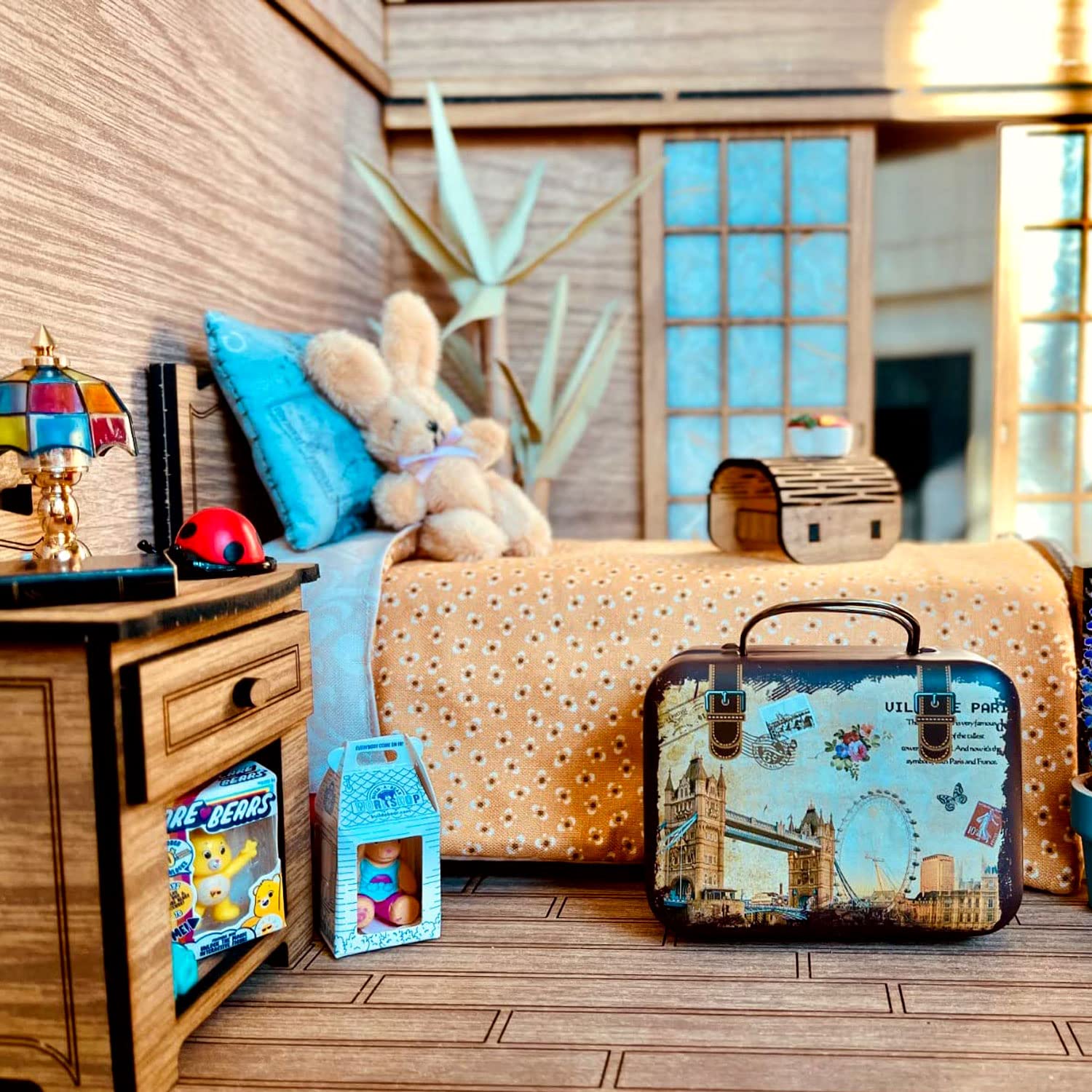 3PC Mini Suitcase Tin Boxes - Small Candy Gift Storage Containers With Hinged Lids