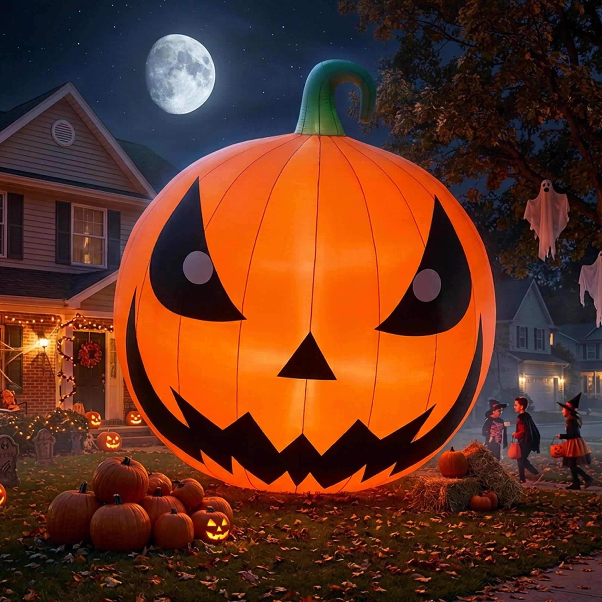 15FT Halloween Inflatables Pumpkin Decorations with 750W Air Blower