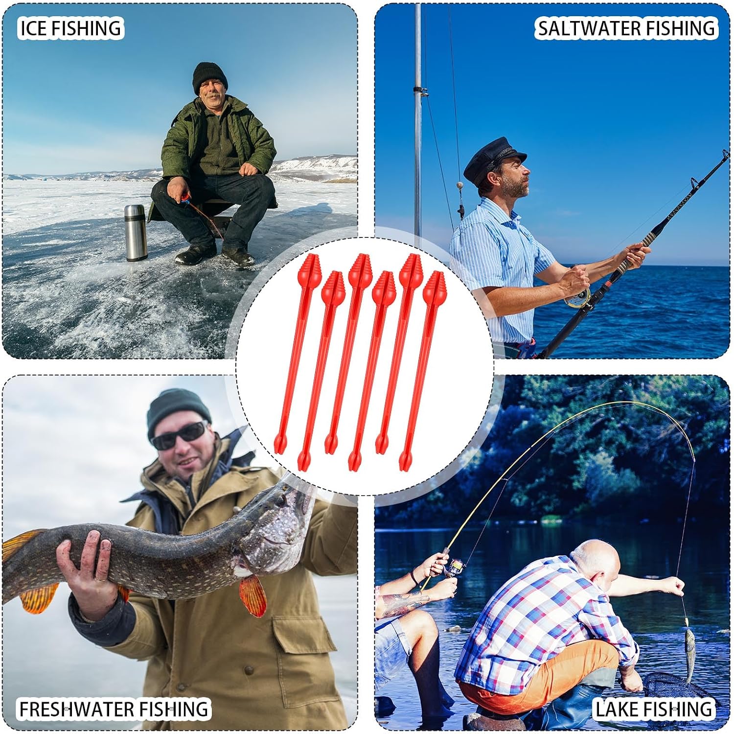 RoundFunny Fish Hook Remover Set, 6-Pack, Red, 7.09 x 0.87", photo 6 of 7