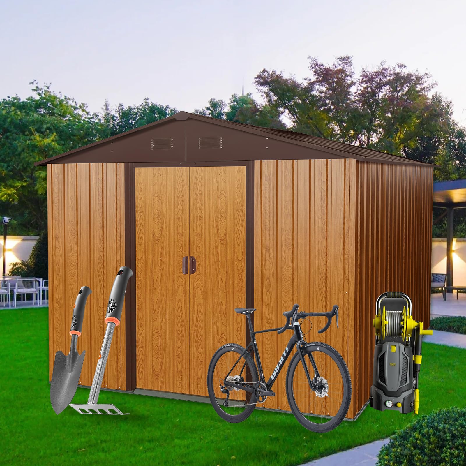 Amazon.com : Favfurish 10x8 FT Outdoor Storage Shed, Garden Tool