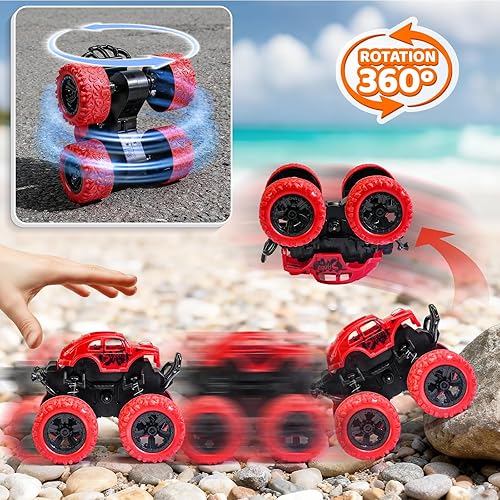 Miniatura 4 de Camión monstruo de juguete para niños y niñas de 3, 4, 5, 6, 7, 8 años de edad, camión monstruo accionado por fricción para fiestas de juguete