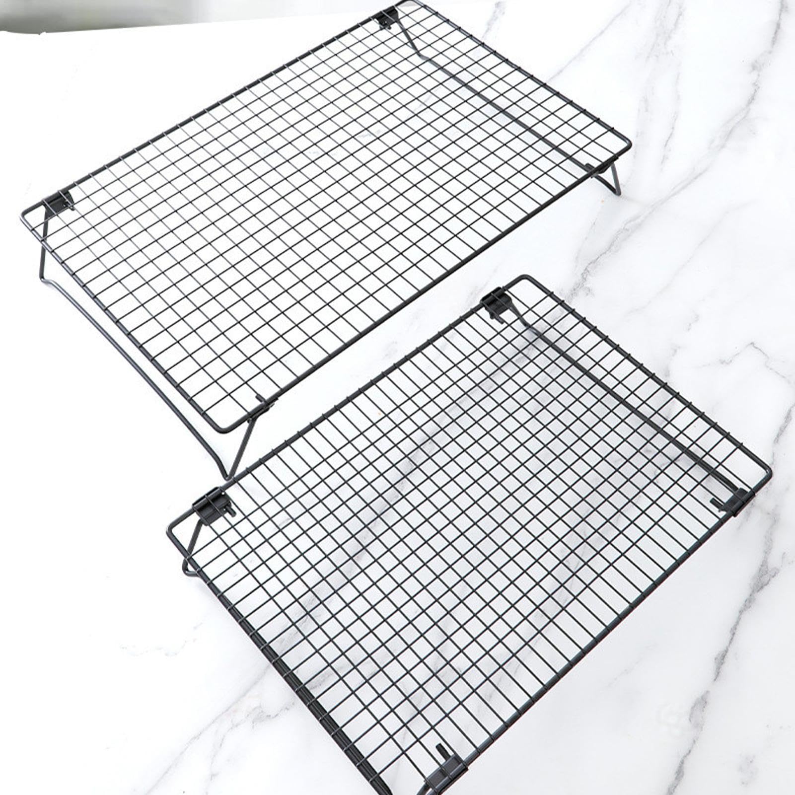 Cake Cooling Rack, Cooling Rack, Portable Sleek Stackable, Sturdy Decorative Carbon Steel, Kitchen Rack for Baking, Indoor, Outdoor, Present, Grilling, Roasting, 34 x 24 x 5.7 cm
