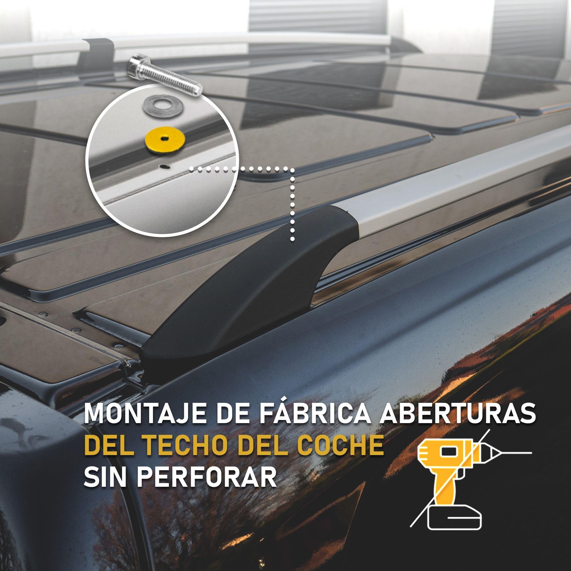 CHROMEMASTER | Barras Portaequipajes, Rieles de Techo Compatible con Ford Transit Custom L2 Largo 2023+; Se Utilizan para el Montaje de Portaequipajes de Techo, Cajas de Techo o Portabicicletas