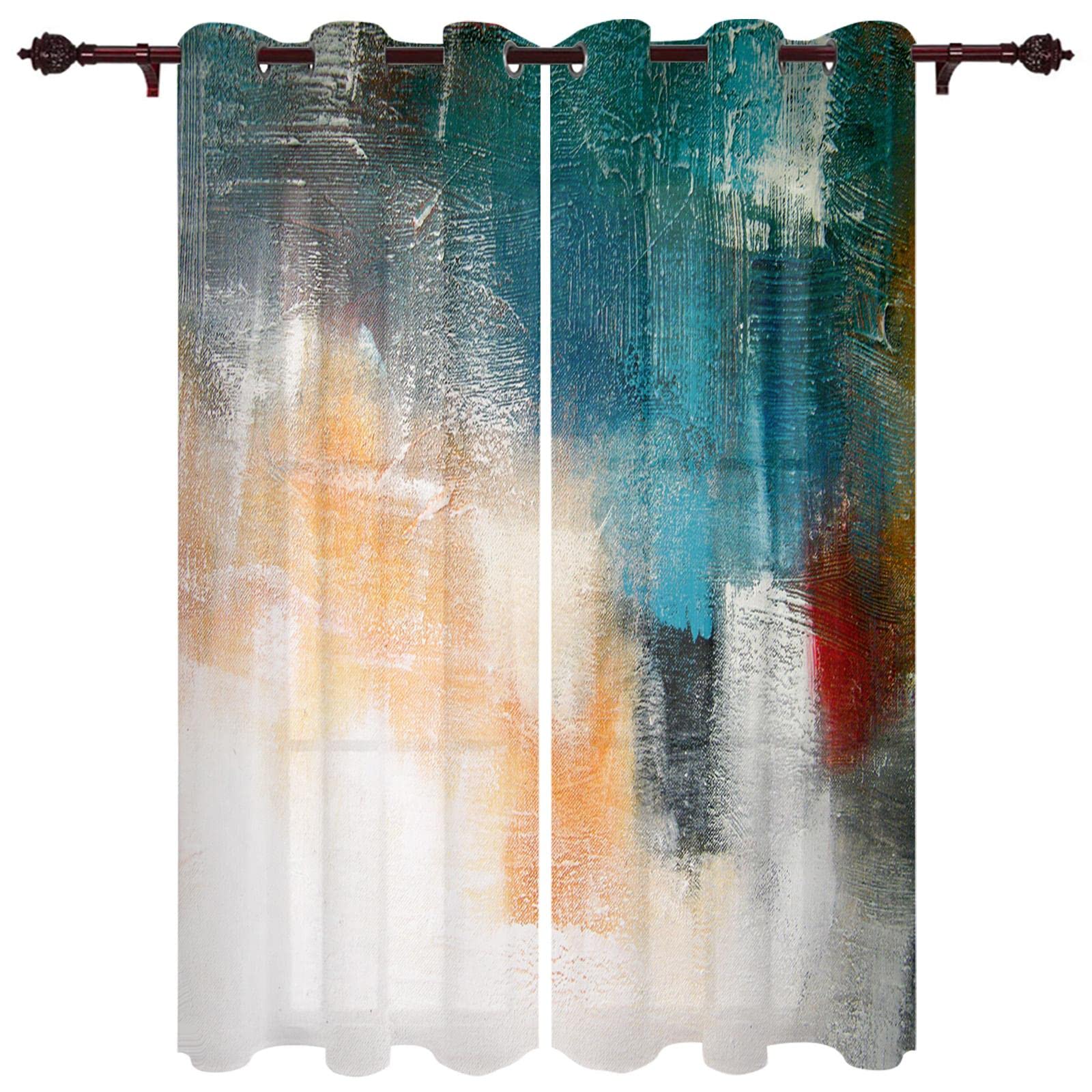 XIANGPEIFBH Kitchen Blackout Curtains Graffiti Window Curtains for Living Room Bedroom Drapes Kids Bedroom Curtains Simple Decor 118(W) x(H) 183cmx2pcs
