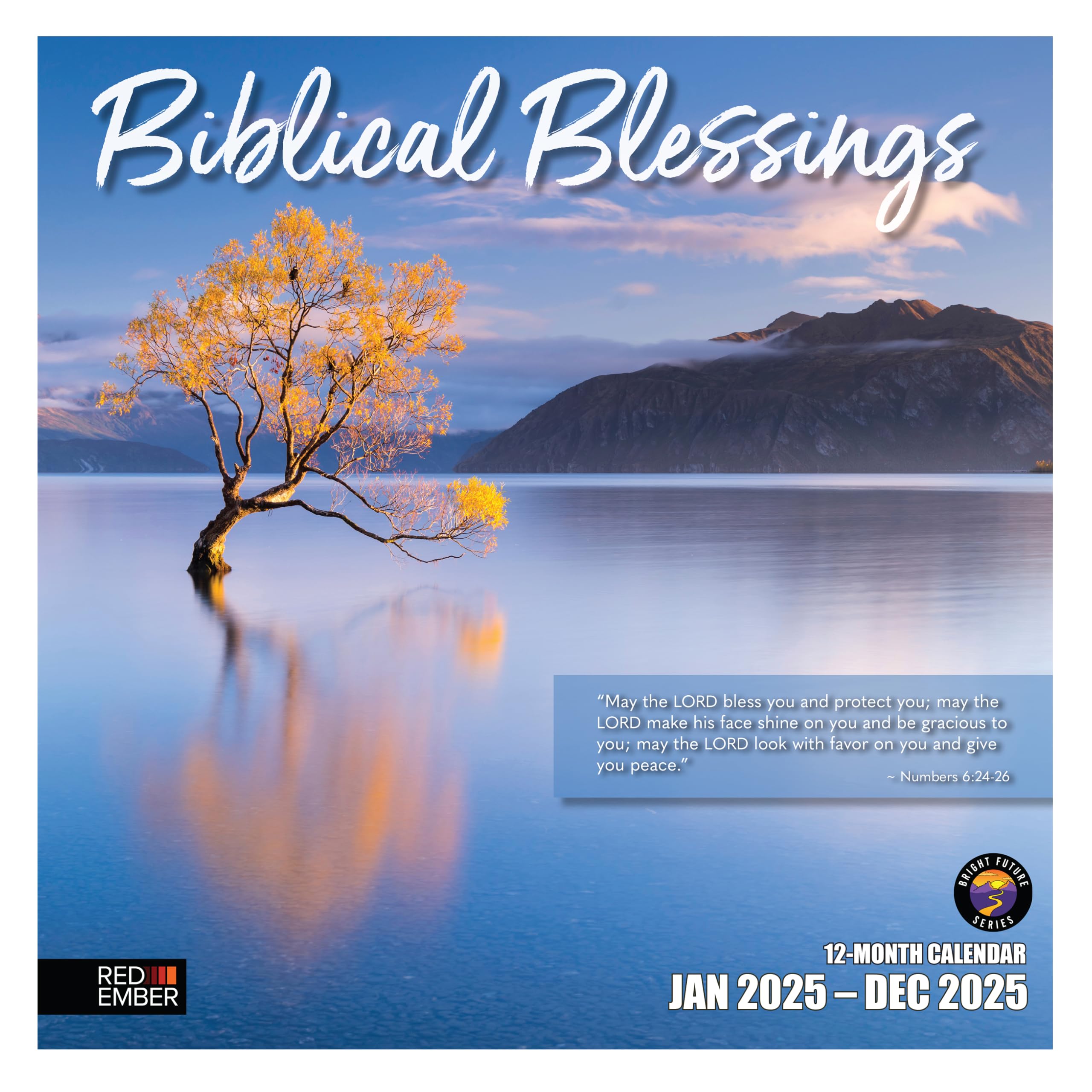 RED EMBERBiblical Blessings 2025 Wall Calendar 12 Month | 12" x 24" Open | Thick & Sturdy Paper | Giftable | Religious Bible Verse Christian Calendar 2025