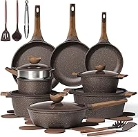 CAROTE 26-Piece Non-Stick Pots and Pans Set - Induction Ready Granite Cookware, PFOA-Free Kitchen Essentials