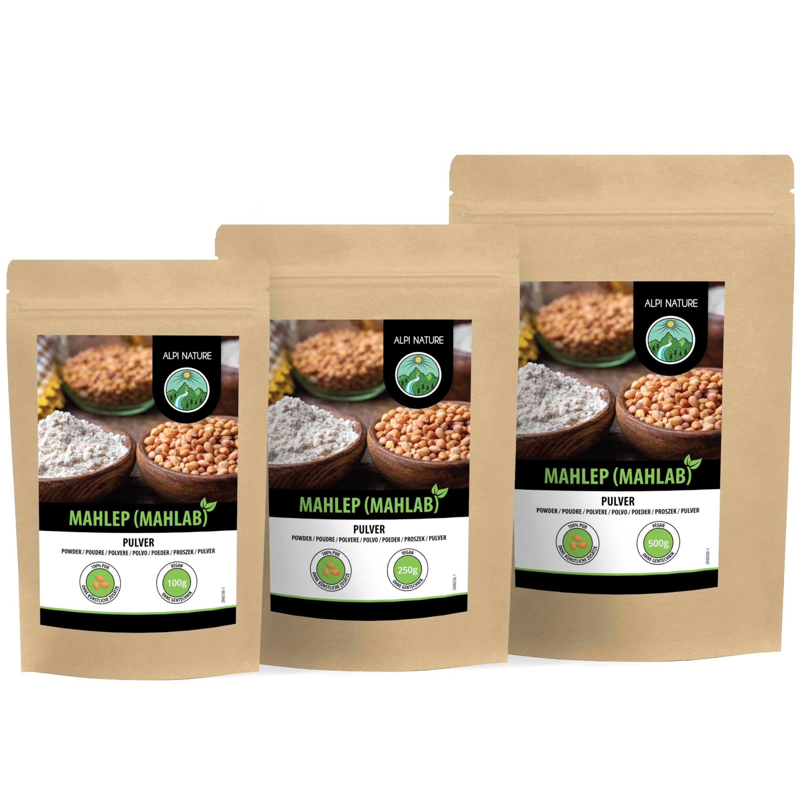 Alpi Nature Mahleb en Polvo 500g, Polvo de Mahlab, Semillas de Mahleb Molidas, Mahaleb Molida