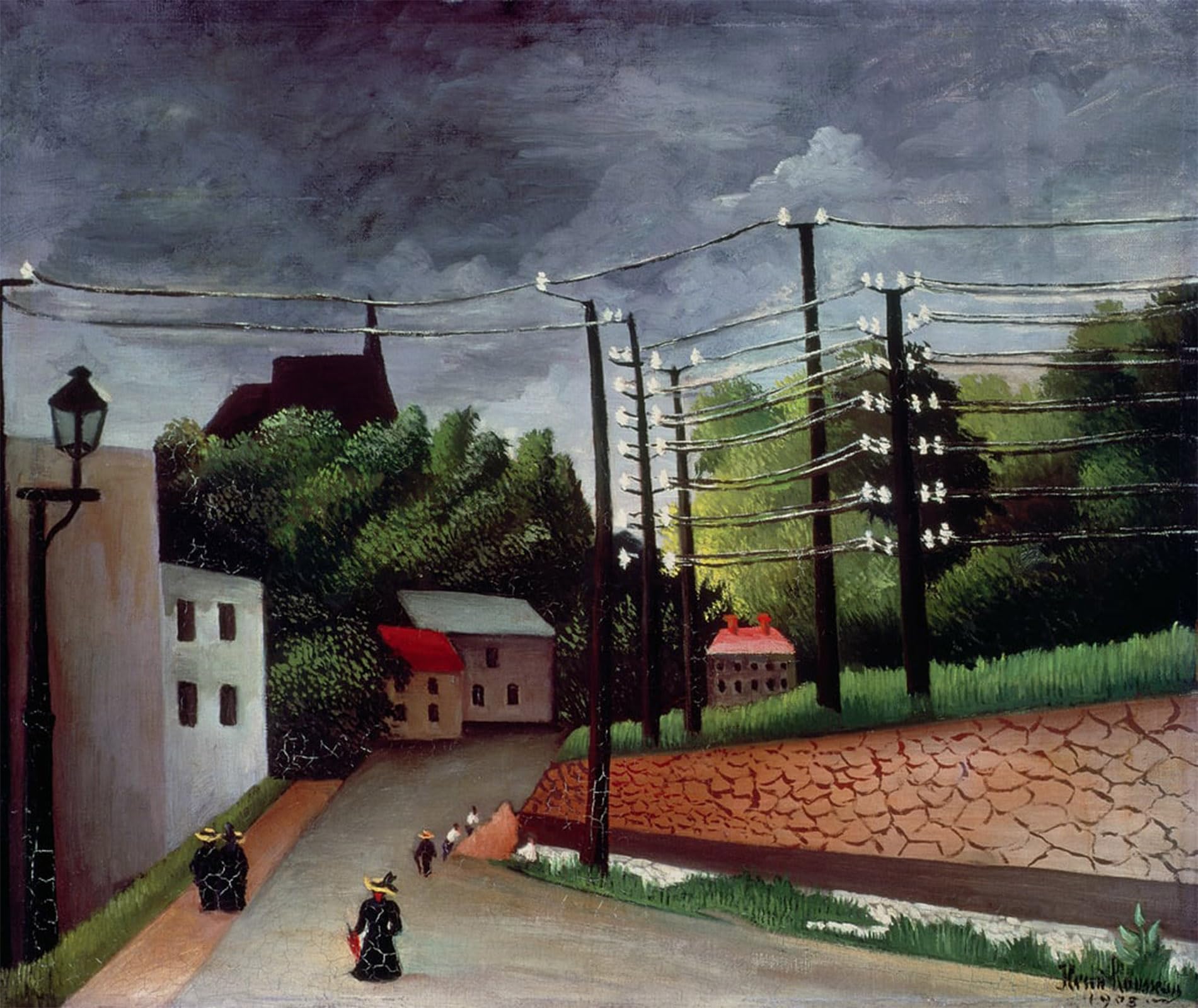 ARTXLXXBN Famous Painting Art Wall Decor Abstract Art Picture View of Malakoff Hauts De Seine by Henri J F Rousseau Animal Pictures for Home Decor 60x90cm