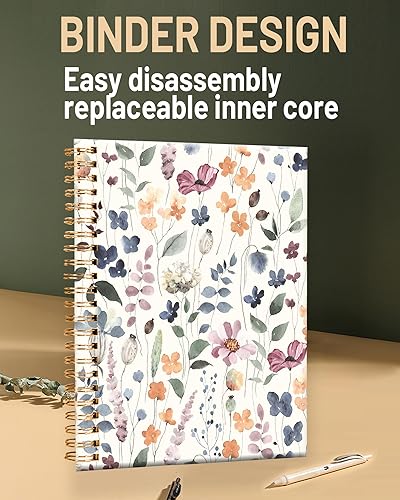 Miniatura 2 de Cuaderno de espiral para mujer, cuadernos universitarios A5 de 6 x 8.4 pulgadas, 120 páginas rayadas con papel grueso de alta calidad, perfecto para