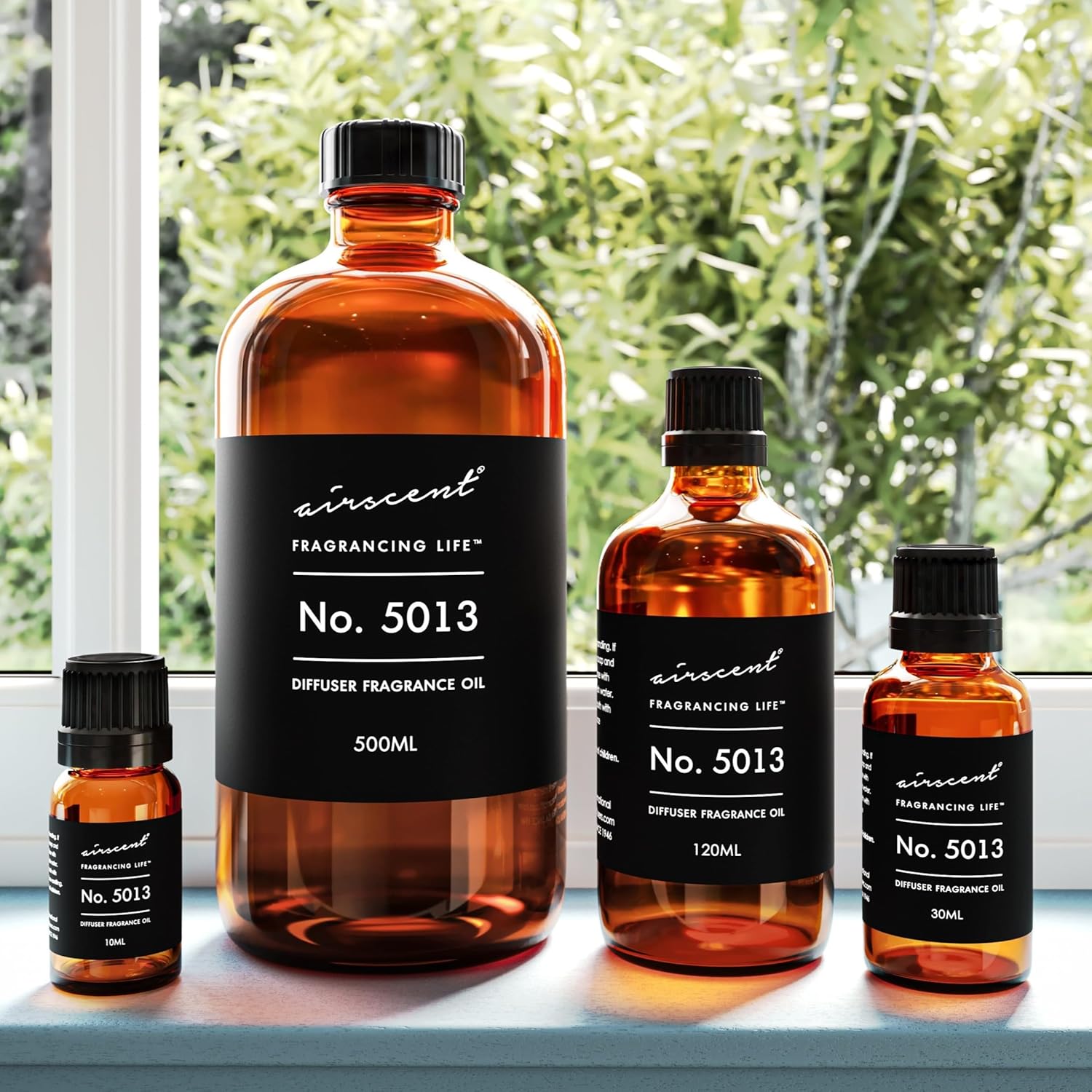 AirScent No. 5013 Perfume Dupe Diffuser Oil Inspired by Gorgeous Flora Perfume - Pear Blossom Gardenia Mandarin - 500 mL Fragrance Oil Blend for Ultrasonic and Waterless Diffusers and Crafting