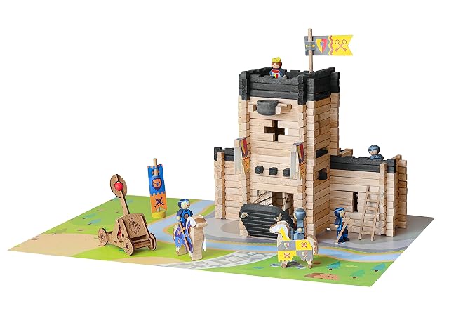 Foto 2 de 6 de Jeu de construction - Jeujura - 8028 - Château fort - Catapulte - 270 pieces en bois