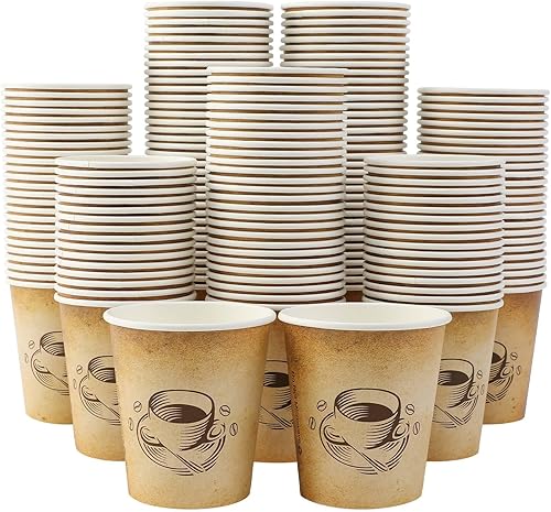 Clawsoff Paquete de 200 tazas de café de 10 onzas, tazas de papel desechables para bebidas calientesfrías, para oficina, hogar, tienda, evento