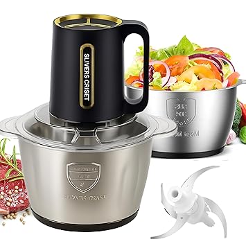 Electric Food Processor 3L – High-Power 500W Chopper With 4 Detachable Stainless Steel Blades, 3-Speed Modes, Ergonomic Handle & Anti-Slip Base for All-in-One Kitchen Use