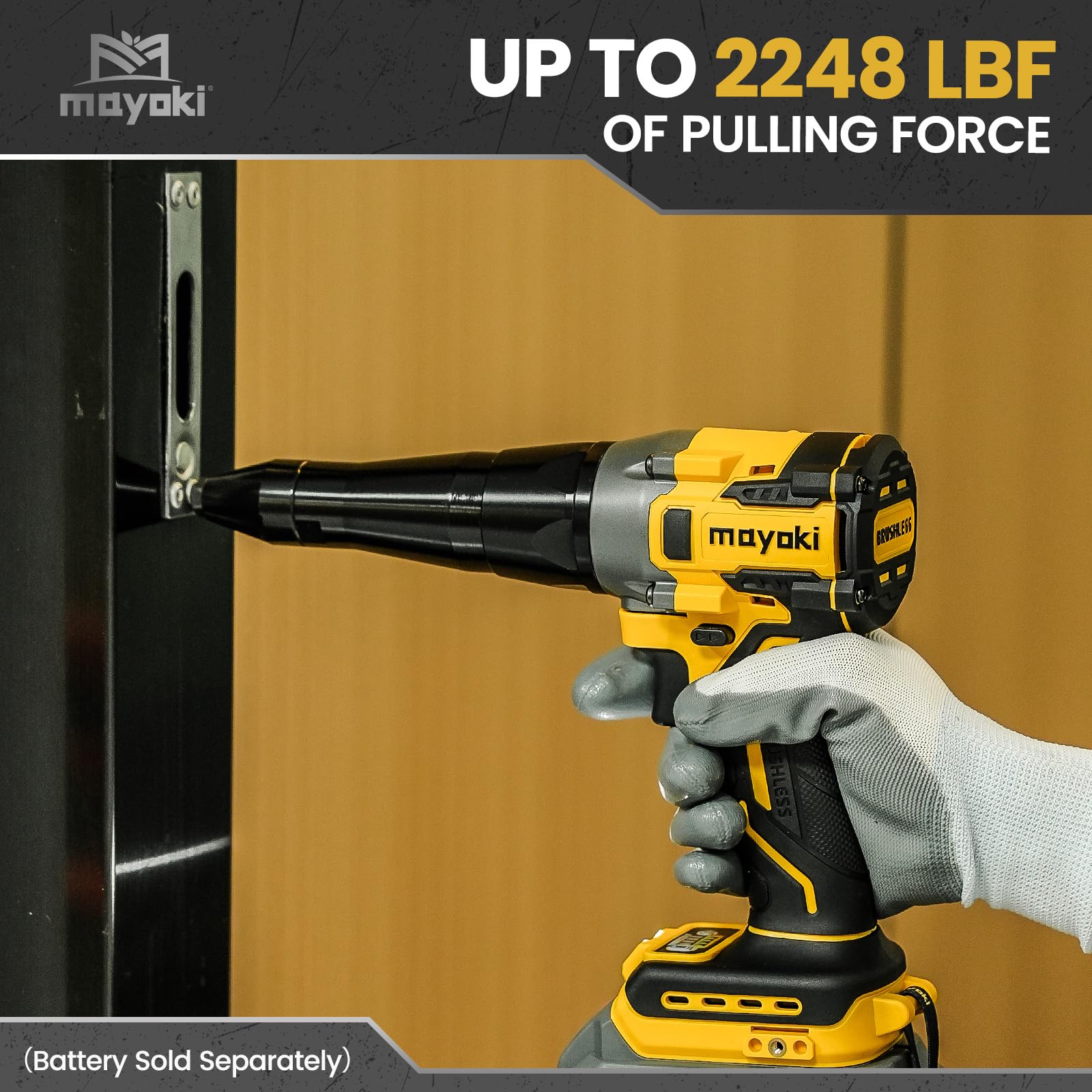 Pistola de Remache inalámbrica Compatible con batería Dewalt de 20 V MAX (Solo Herramienta), Herramienta de Remachadora eléctrica sin escobillas de 2248 Lbf, Herramienta de Remache Pop, Remachadora
