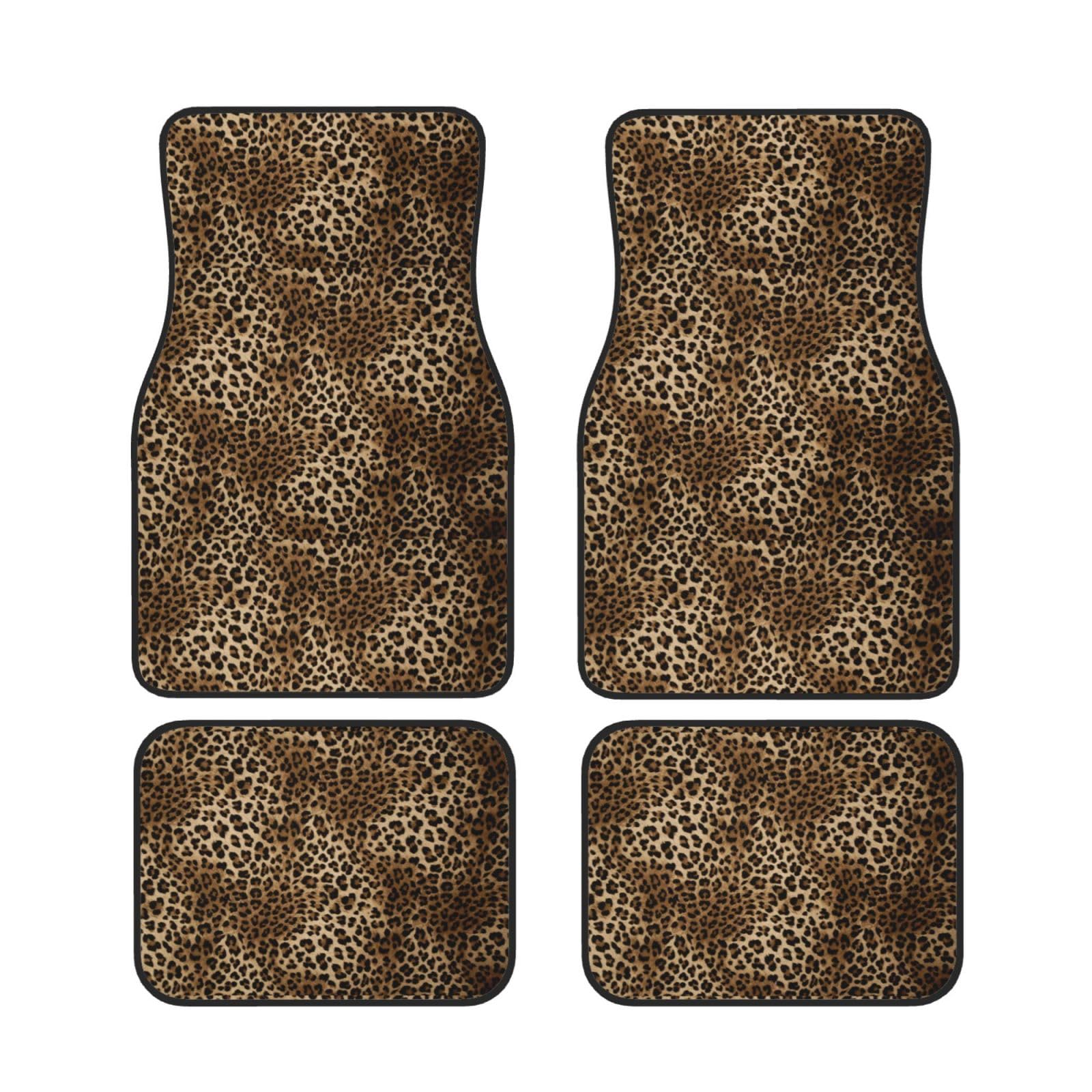 Klassischer Leopardenprint, 4er-Set Auto-Fußmatten, Neopren-Fußmatten für Fahrzeuge, rutschfeste Auto-Fußmatten, Autozubehör