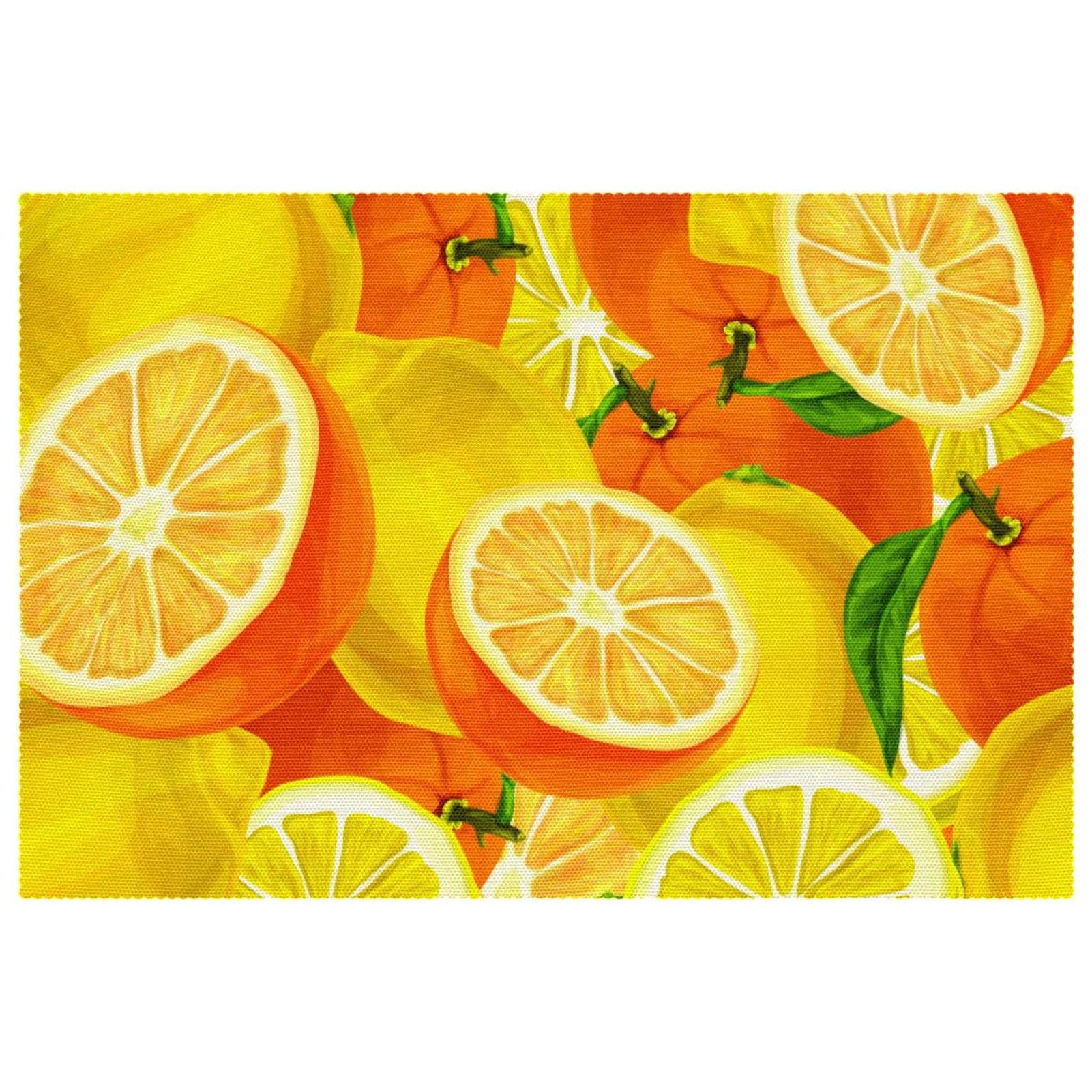 Sets de table aquarelle citrons oranges antidérapants table à manger