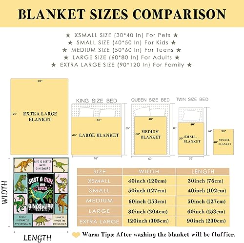 Miniatura 5 de Manta Just A Girl Who Loves Dinosaurs, regalos de dinosaurios, manta de Navidad para niñas, manta de vellón ultra suave, cálida y ligera, para