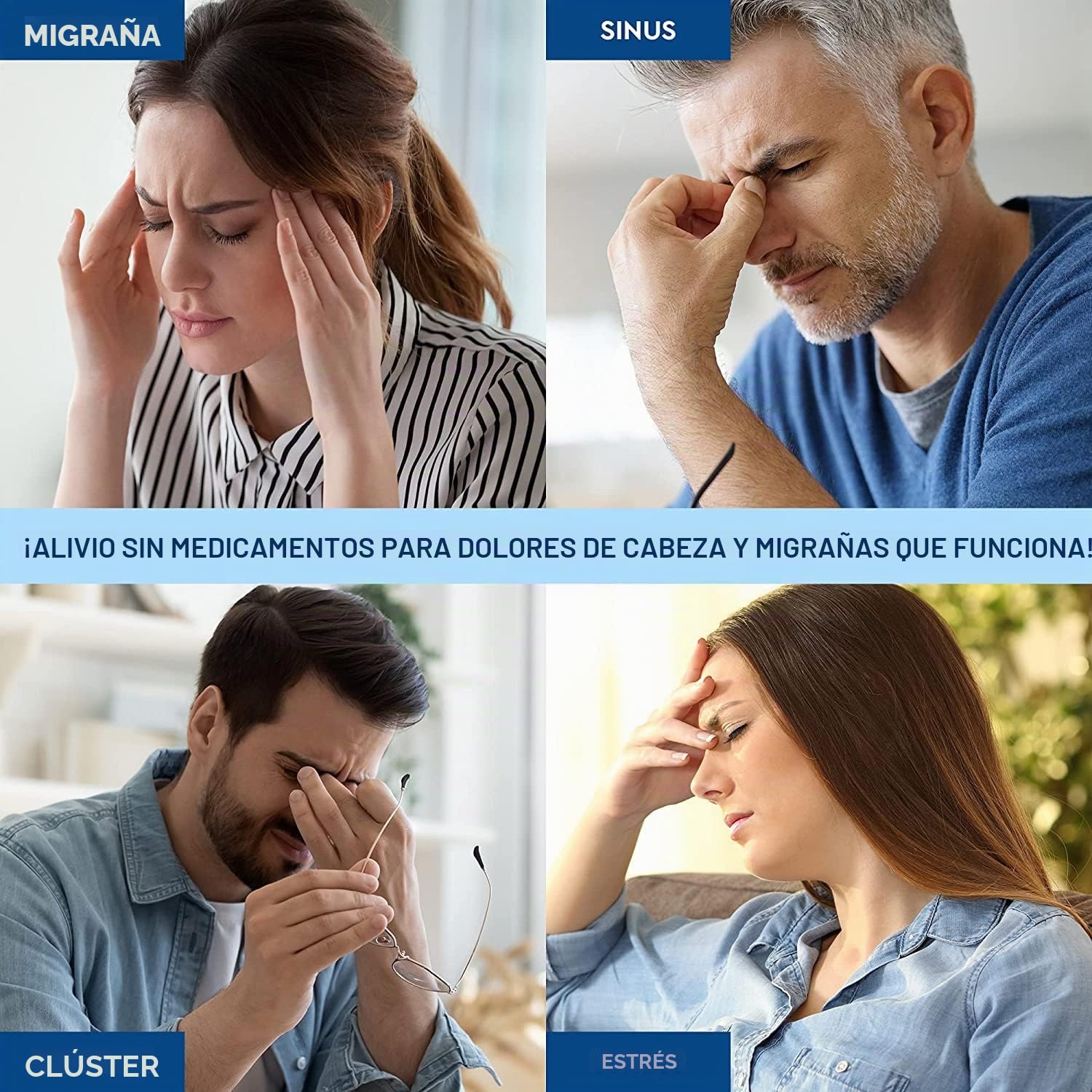I-THERA-U cuffia mal di testa BLACK BLUE 2PCS, Gorro de gel para alivio de dolor de cabeza y migraña, gorro migraña frio para terapia de frío, migraine relief cap para alivio de dolor de cabeza