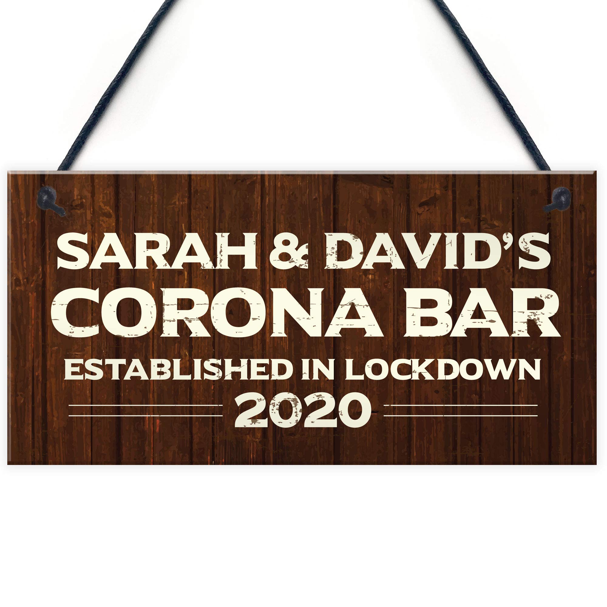 Red Ocean Personalised Quarantine Corona Bar Sign Novelty Man Cave Home Bar Decor Gifts
