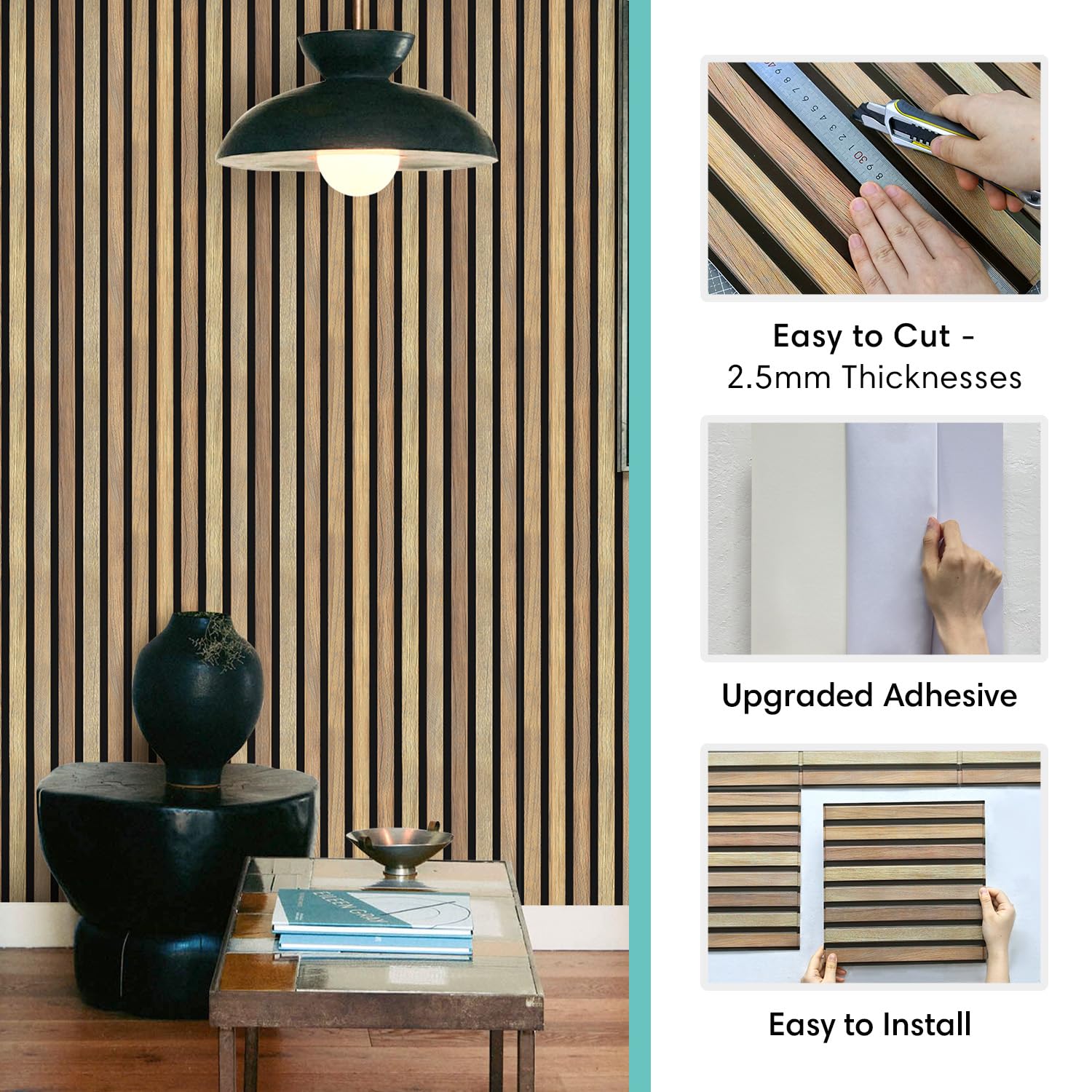 Commomy Paneles de pared de 3D, imitación de madera, 30 x 30 cm, 10 Piezas, autoadhesivos, pvc, paneles 3D decorativos pared decoracion de interior sala estar fondo dormitorio