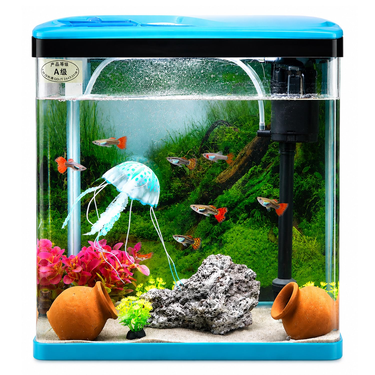 JAINSONS PET PRODUCTS Fish Aquarium Tank Capacity 28 Liter (Colour May Vary, Blue Or Red, Rust Resistant) LXWXH 16''X8''X17'' INCH (Model SOBO-400) Color May be Blue Or Red-image-48