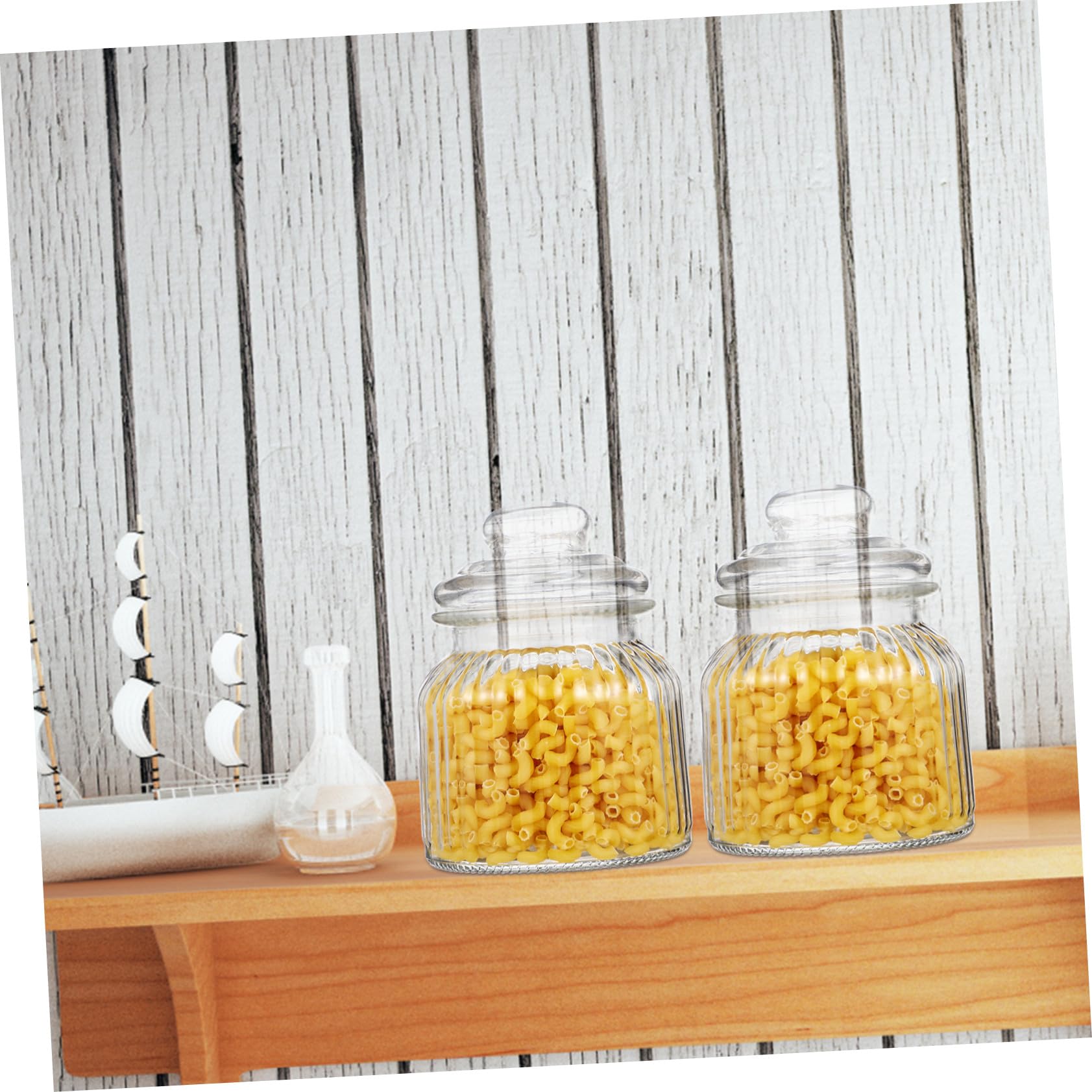 IMIKEYA Glasvorratsgläser Luftdichte Aufbewahrungsgläser mit Deckel 650ml 2 Stück aus Glas Spülmaschinenfest für Kekse und Trockenfrüchte für Party und Weihnachten