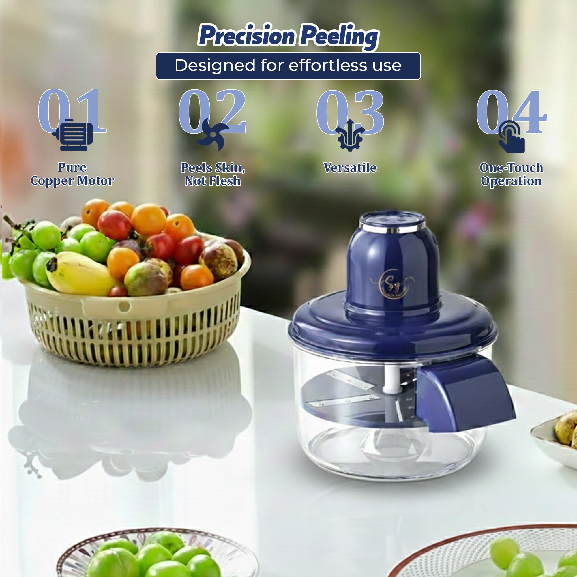 Silksway Gallery Electric Cheese Grater, 250W Salad Maker with 5 Stainless Steel Blades, Slicer Shredder for Cheeses, Vegetables & Fruits, One-Touch Operation, Easy to Clean, Cheese Shredder Machine view 4