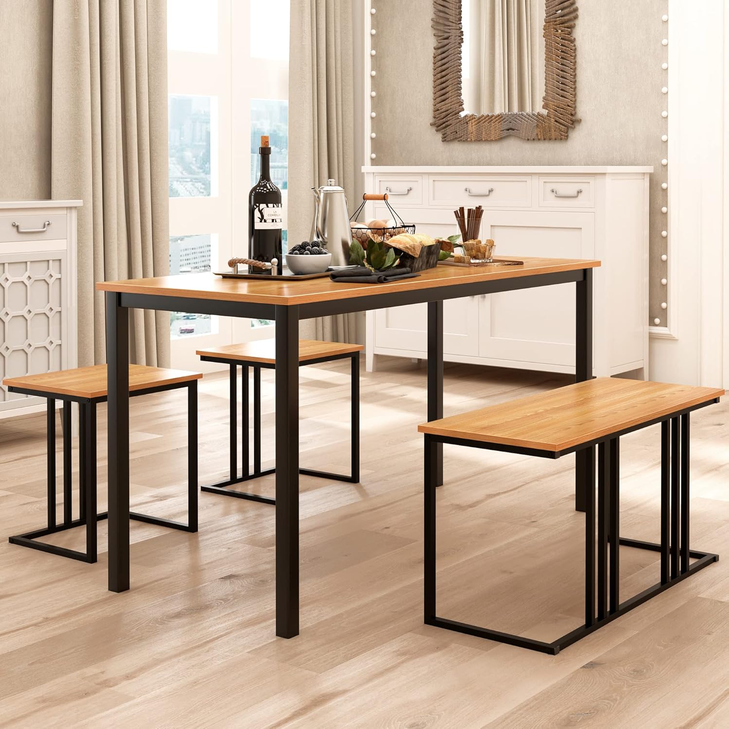 SogesGame Dining Table Set 4 Pieces Kitchen Table Set