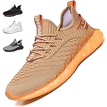 Uomo Donna Running Scarpe da Ginnastica Leggere Traspirante Casual Sportive Mesh Comode Fitness Jogging Sneakers Multicolore G156 Golden 46