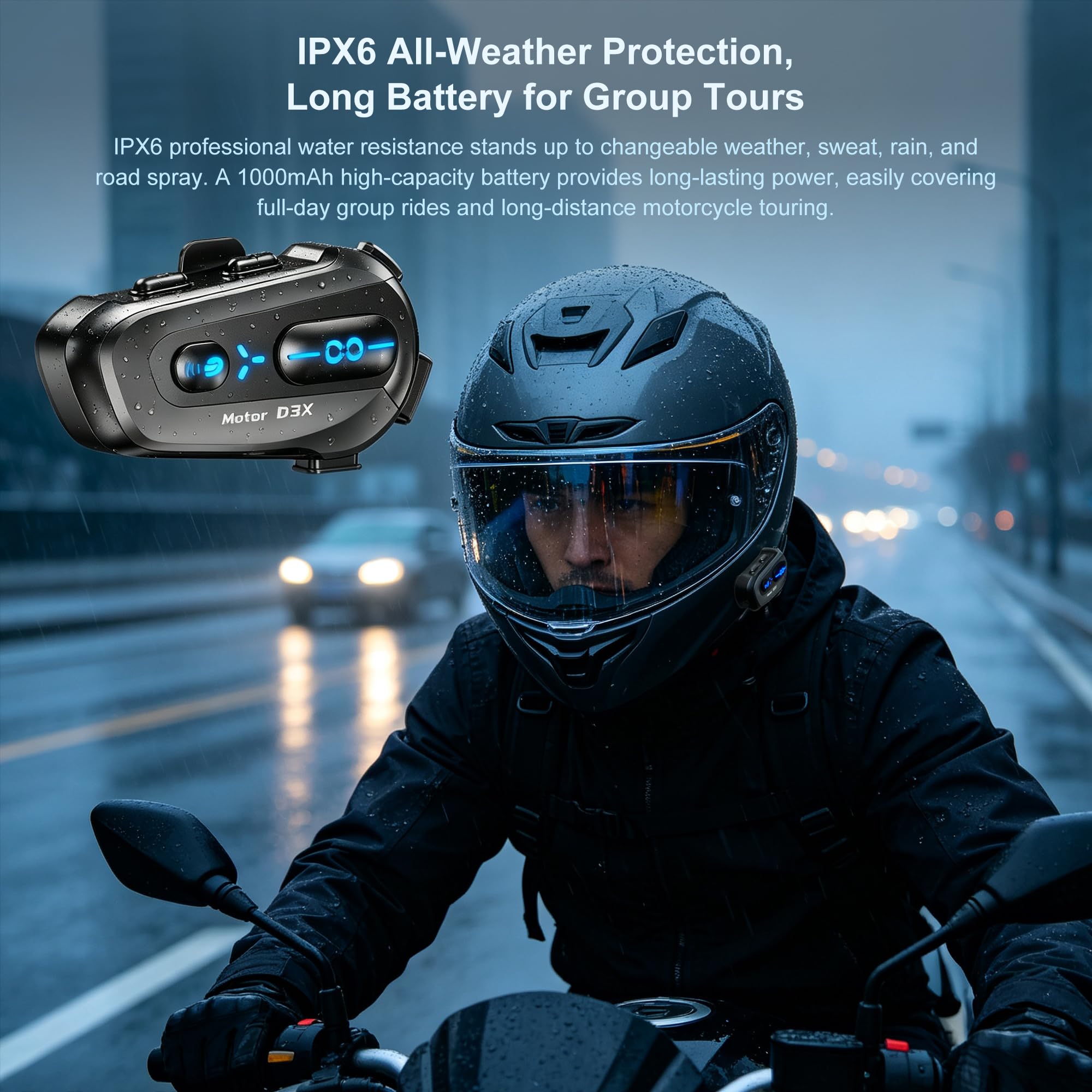 2 Pezzi Interfono Moto Bluetooth Casco Moto Auricolare Casco Moto
