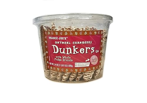 Comerciante Joe s Oatmeal Arándano Dunkers con Fudge blanco Drizzle