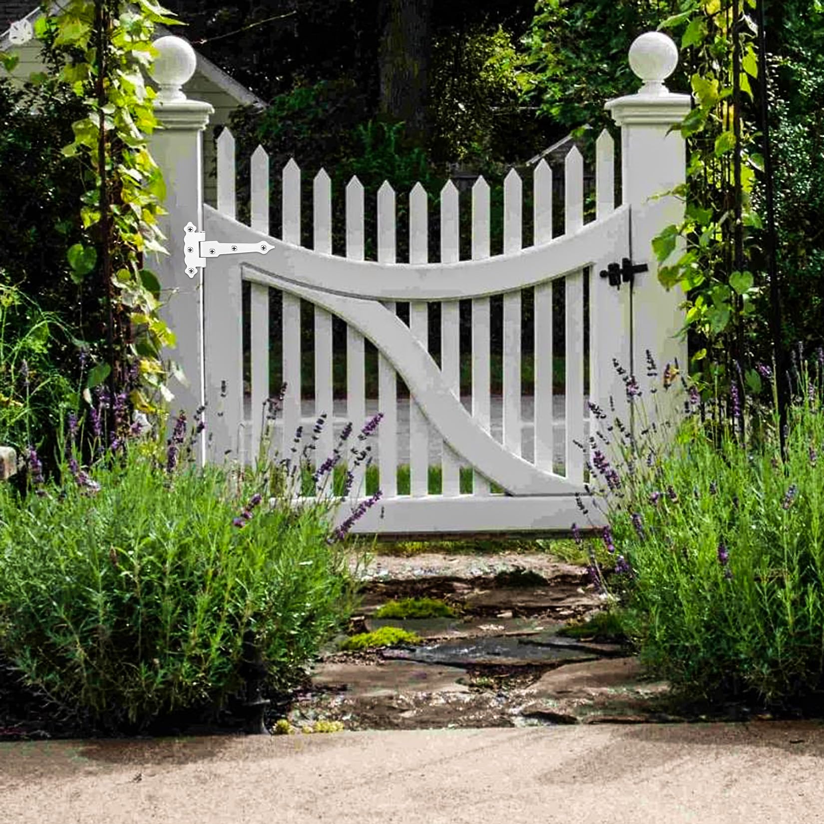 8 Cerniere A T Bianche Per Cancelli E Porte Legno | 118mm | Zincate Anti-ruggine - Foto 7