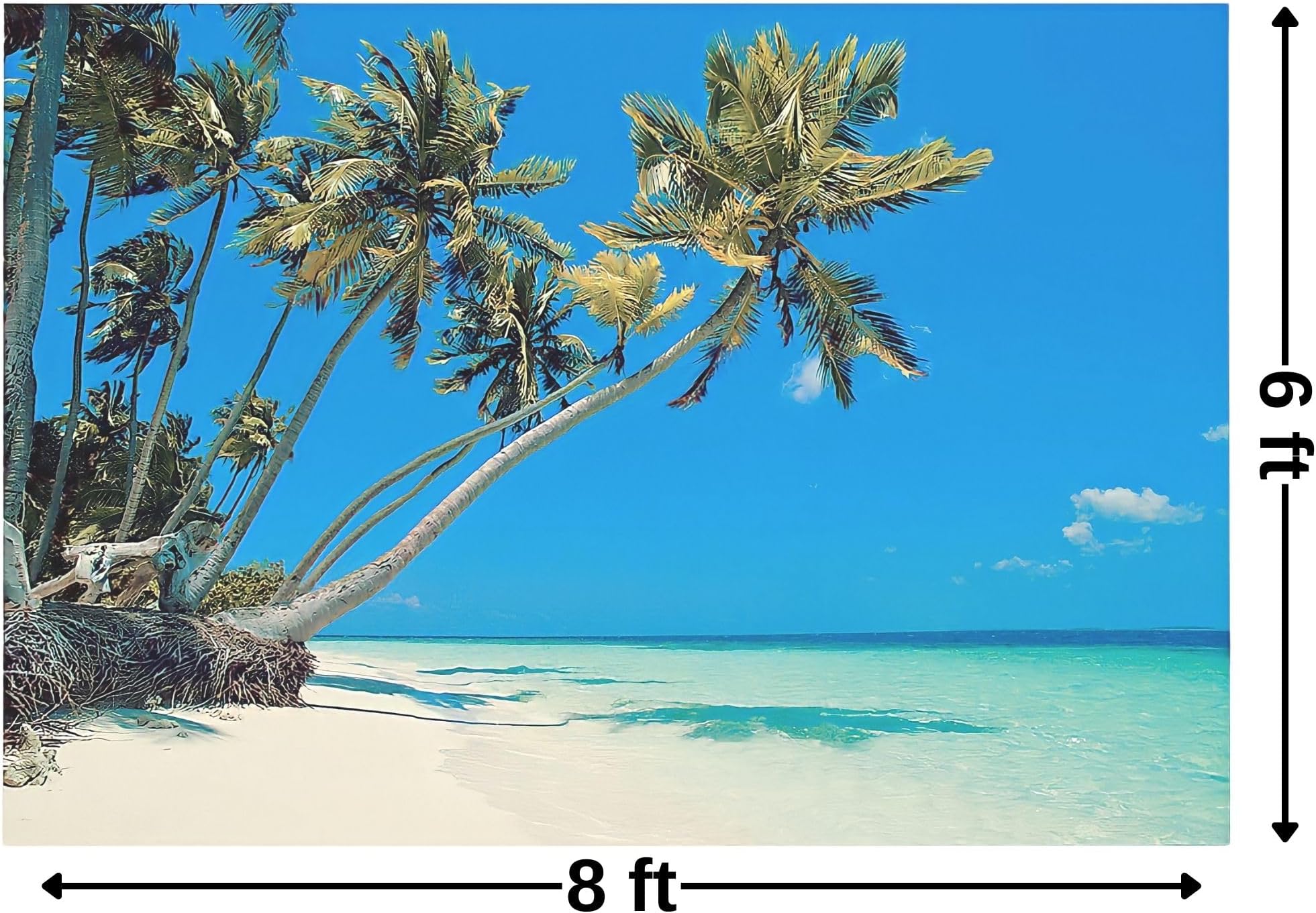 Fun Express - Tropical Beach Backdrop Banner (3 Pieces Assemble to Make 1 Backdrop) for Party - Party Decor - Wall Decor - Preprinted Backdrops - VBS Vacation Bible School Supplies/Decor