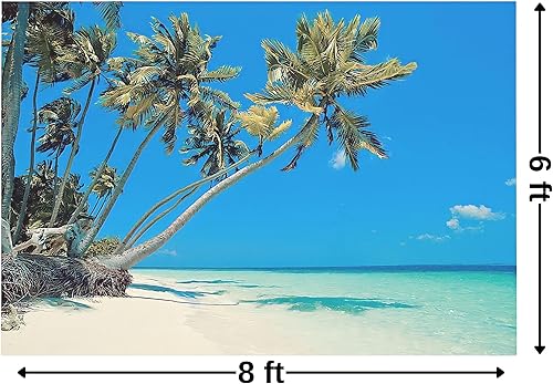 Miniatura 3 de Fun Express - Pancarta de fondo de playa tropical (3 piezas ensambladas para hacer 1 telón de fondo) para fiesta - Decoración de fiesta - Decoración