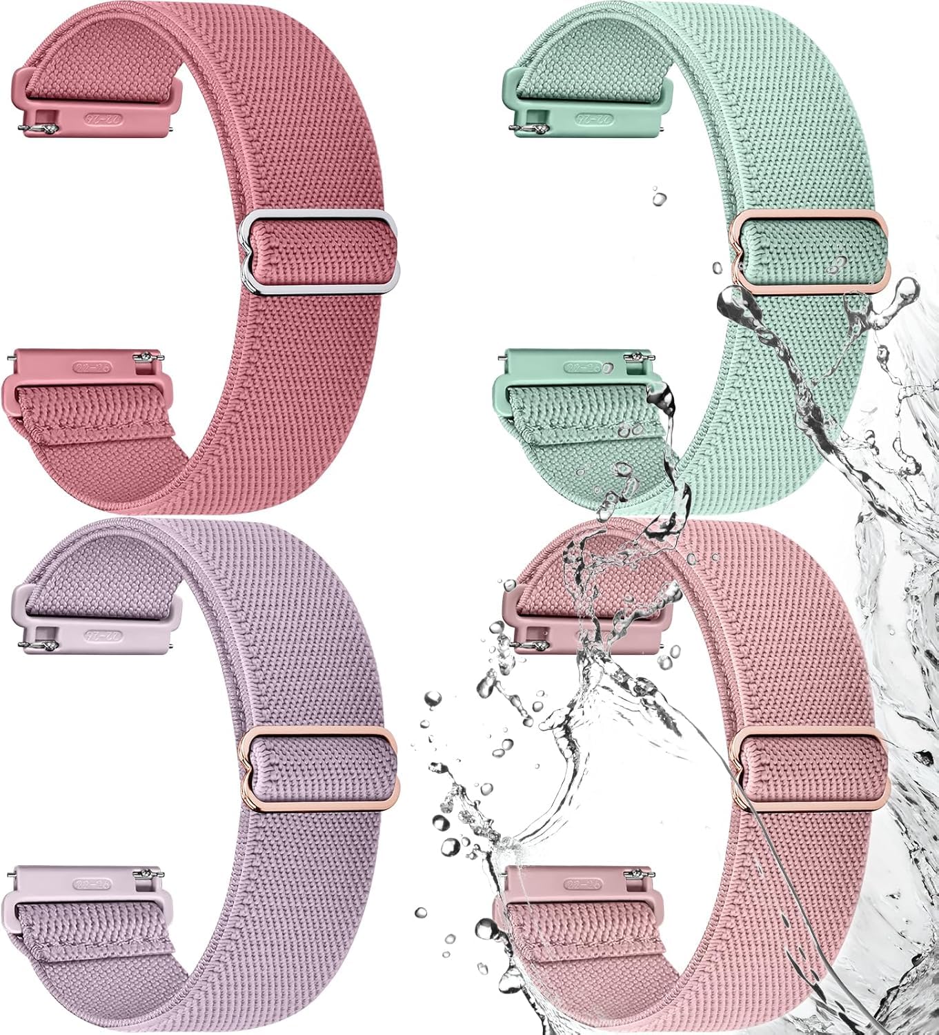 Fullmosa Wasserabweisend Nylon Armband 20mm kompatibel mit Garmin Vivoactive 6/5/3/Venu 2 Plus/Venu SQ, Sport Uhrenarmbänder für Samsung Galaxy Watch 7 6 5 4 40mm 44mm/Watch 6 classic/5 Pro 45mm
