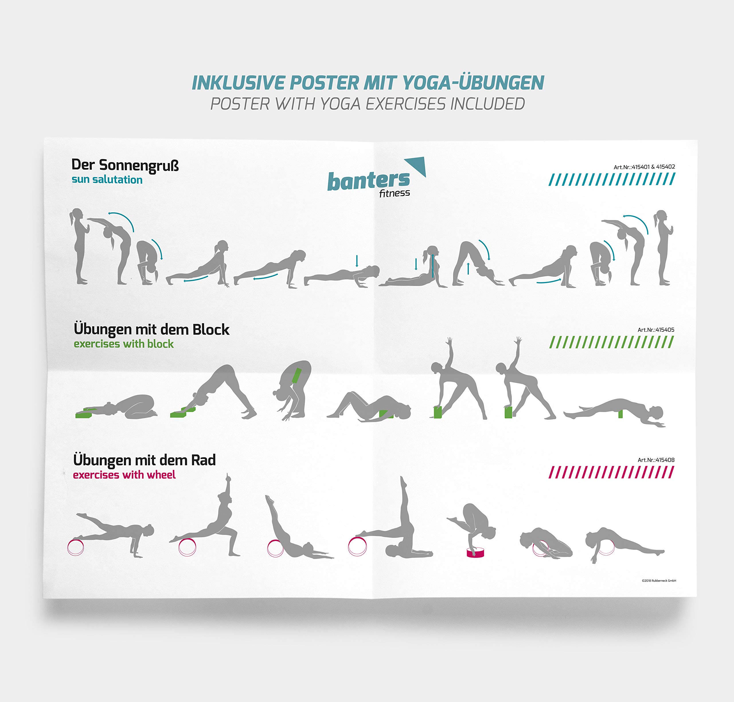 banters Yoga Rad aus Naturkork -Yoga Wheel inklusive Übungsposter