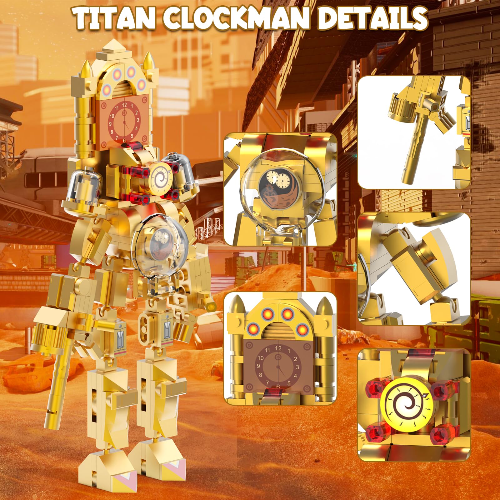 Manual Instrucciones Fácil Montar Juguetes De Construcción Titan TV Man - Bloques De ABS, Modelo Cyberpunk, Para Colección Y Creatividad Bloques De Construcción ABS