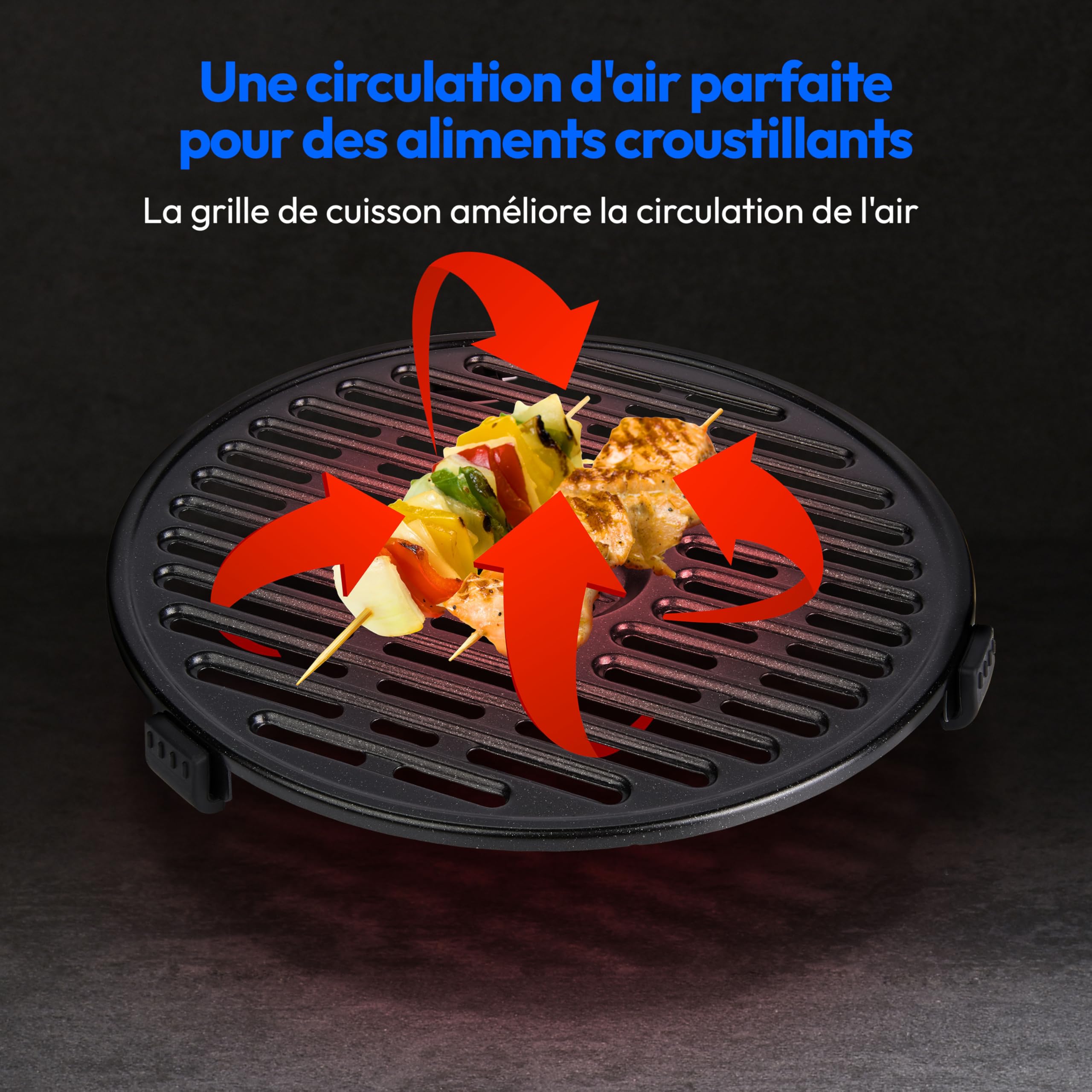 MEDION Air Fryer P30 L (4,7 L, 1500 W, petit et facile à utiliser avec les boutons rotatifs, minuteur de 60 min, jusqu'à 200°C) noir