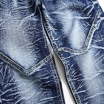 IEPOFG Ripped Jeans Men Casual Straight Tube Slim Fit Jeans