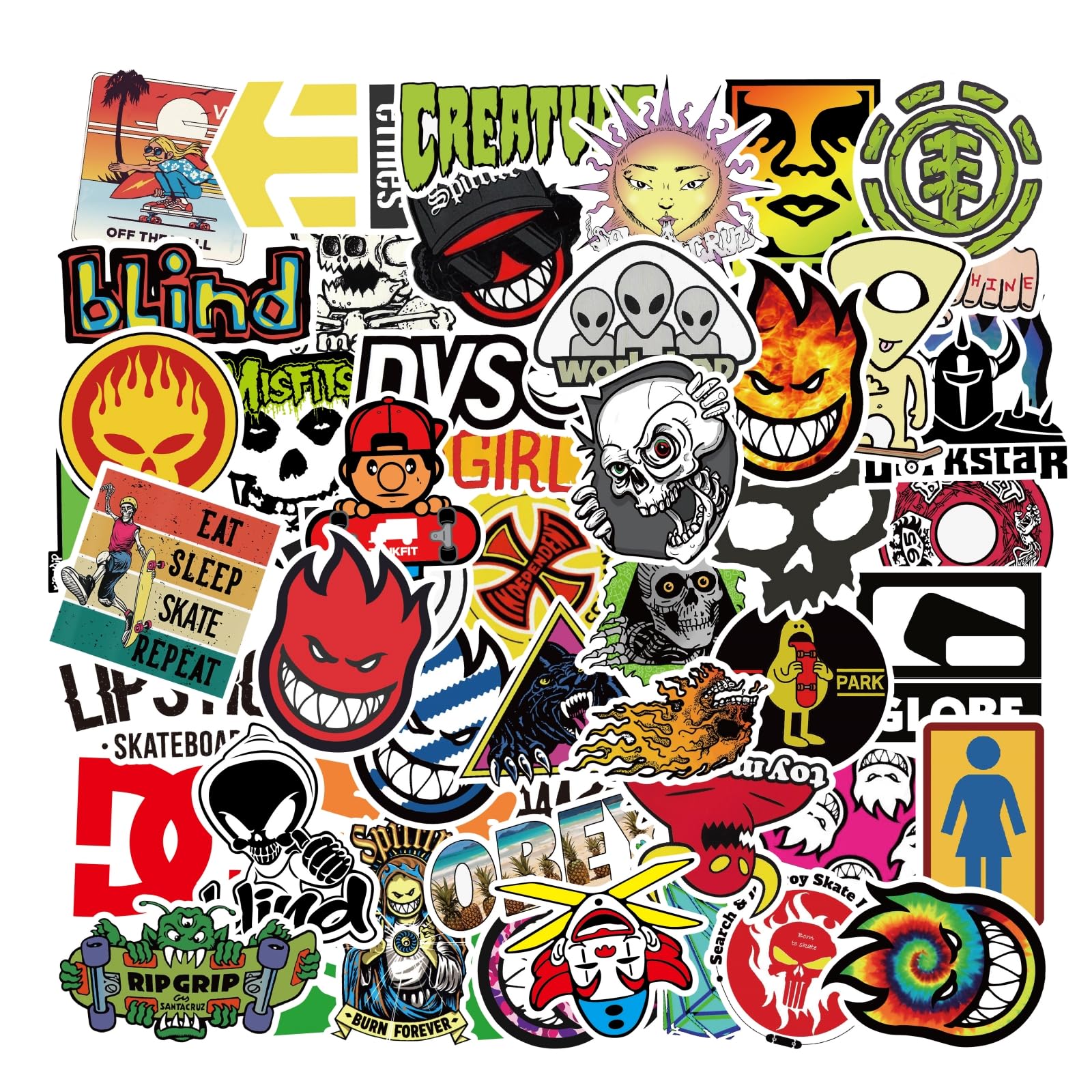ACTTGGJ Cool Stickers for Adults Teens Kids 100 Pcs Fashion Waterproof Vinyl Sticker Pack for Laptop Computer Skateboard Water Bottles Bicycle Helmet Skateboard Luggage Decal Graffiti Patches Sticker