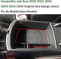 Vista 4 de TACORBO - Organizador de consola central compatible con KIA Soul 2020 2021 2022 2023 2024 2025 accesorios reposabrazos guantera almacenamiento Rojo